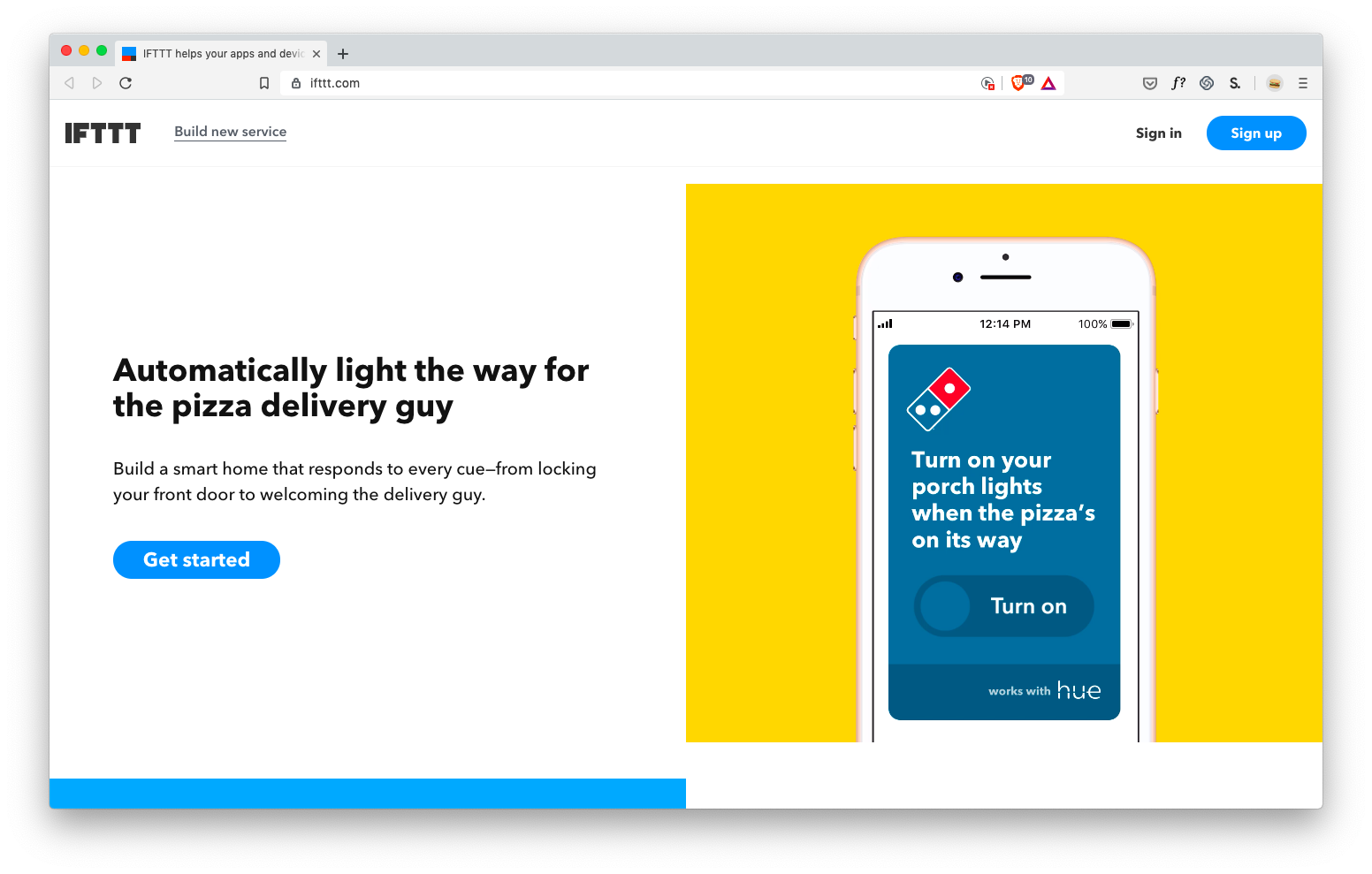 IFTTT UI teaches by example