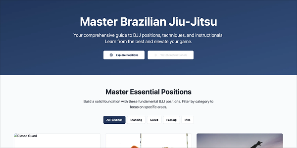 A BJJ site created in Lovable