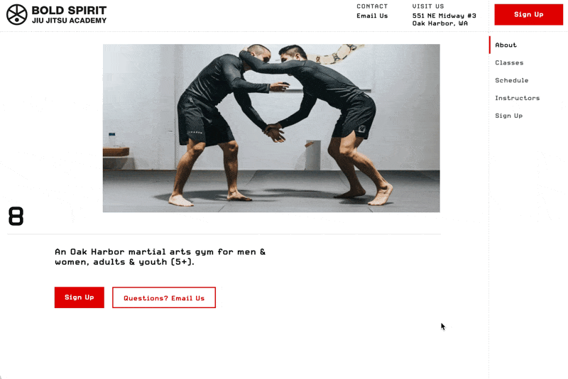 Hand-designed BJJ site