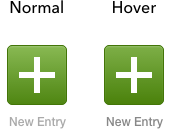Normal and hover states of 'New Entry' button on Harvest