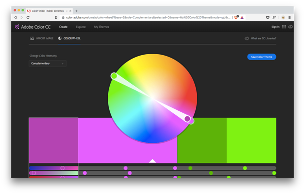 complementary palette from Adobe Color CC