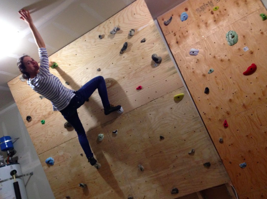 garage climbing wall