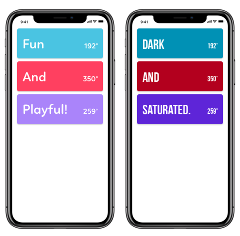 pastel colors vs. darker, more saturated colors