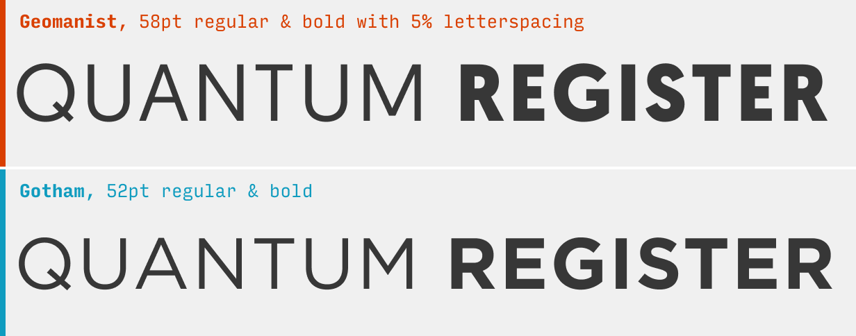 Uppercase Geomanist vs. Gotham font comparison