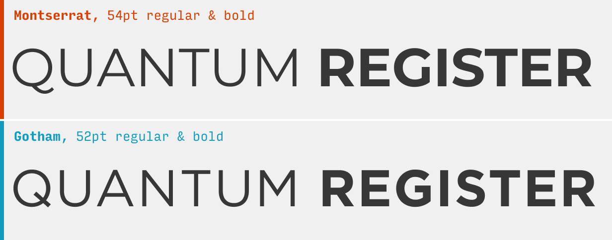 Uppercase Montserrat vs. Gotham font comparison