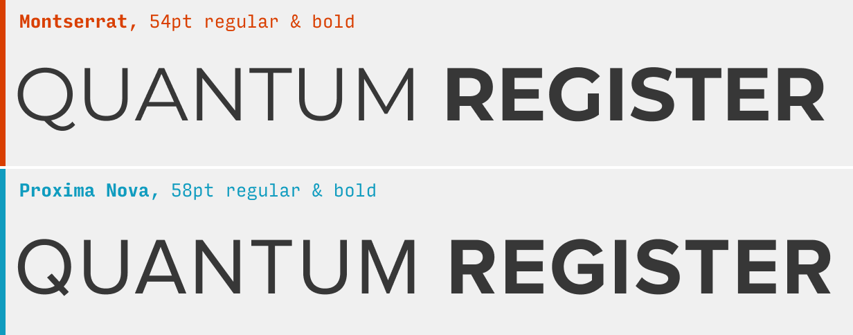 Uppercase Montserrat vs. Proxima Nova font comparison