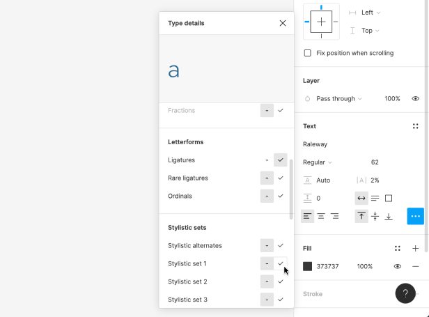 alternate characters in Figma