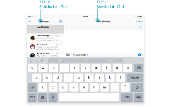 change font size safari ios iPad screen with 17pt title