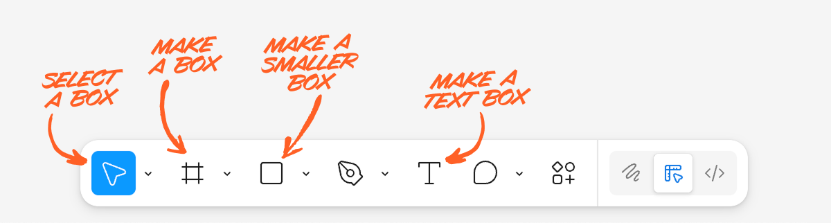 The most common Figma controls all make boxes