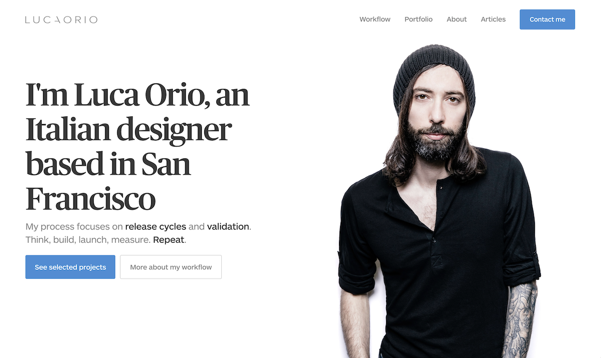 Luca Orio portfolio with custom photography