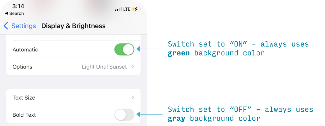 iOS switch control