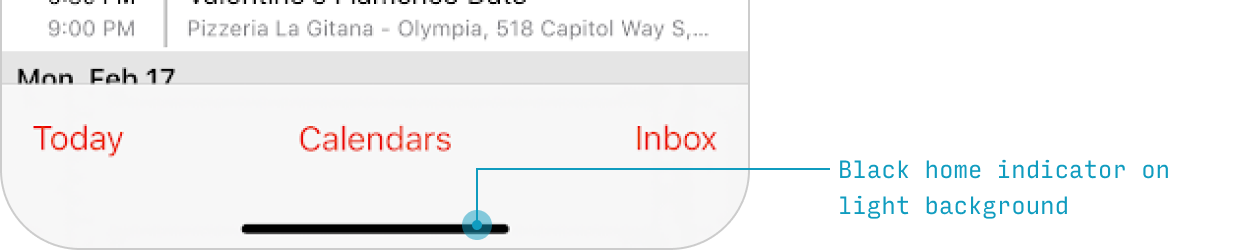 iPhone home indicator in light mode