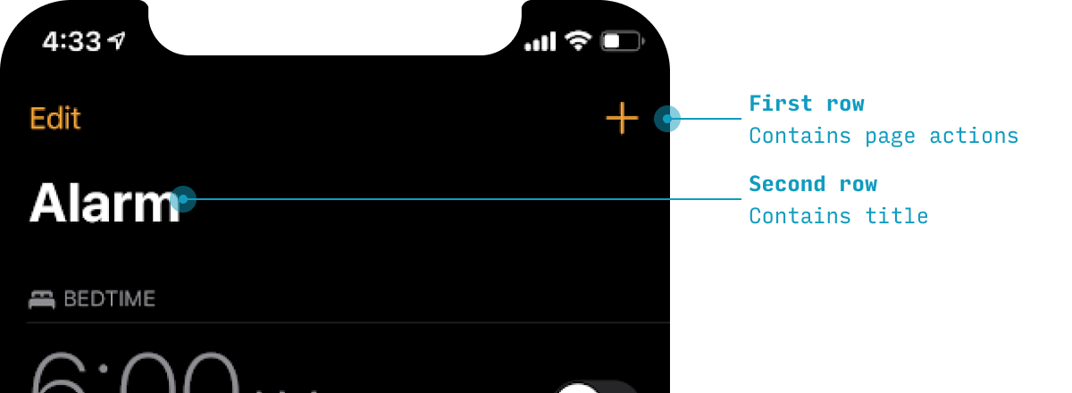 iOS nav bar with two rows