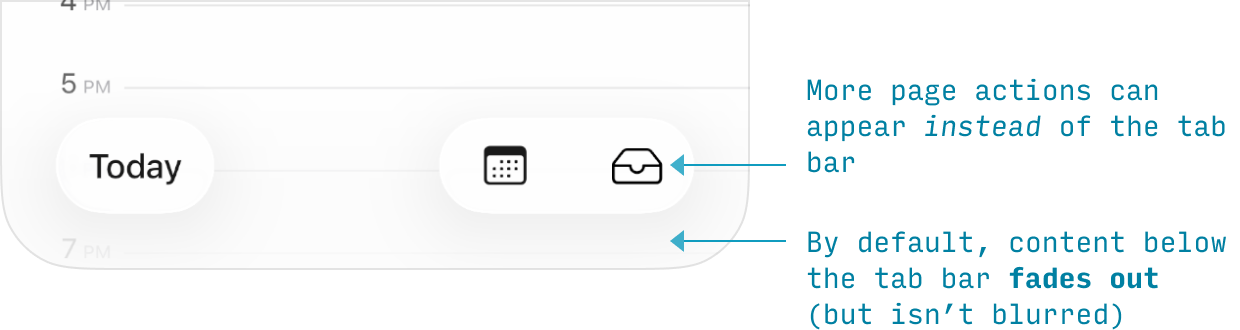 iPhone tab bar scroll edge effect