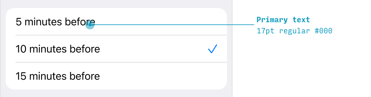 default text styling for iOS app design