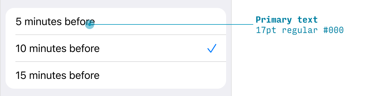 default text styling for iOS app design