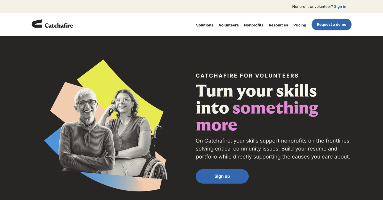 Catchafire.org homepage