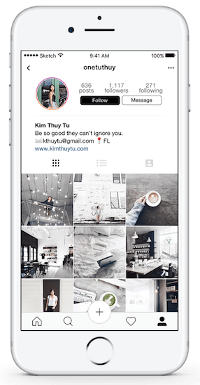 Kim Thuy Tun's Instagram redesign