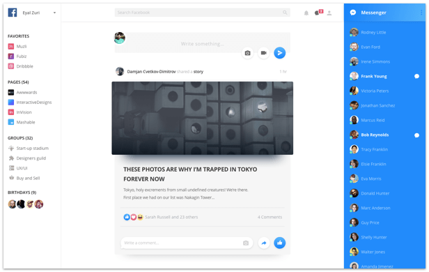 unsolicited facebook redesign by Eyal Zuri