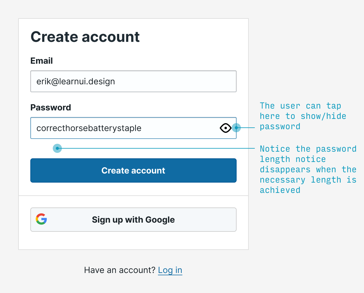 view password UX pattern