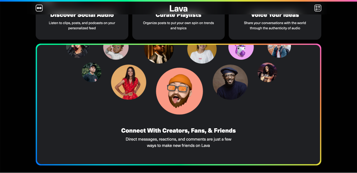 Lava website shows gradient border UI technique