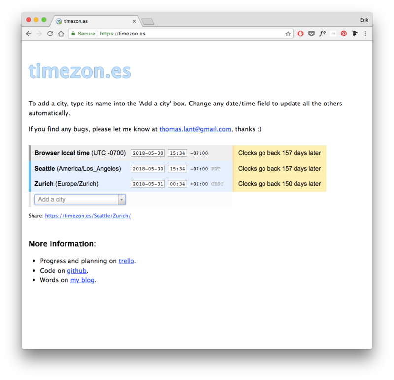 timezon.es before redesign