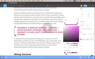 Animated GIF of lesson on styling text in editorial designs