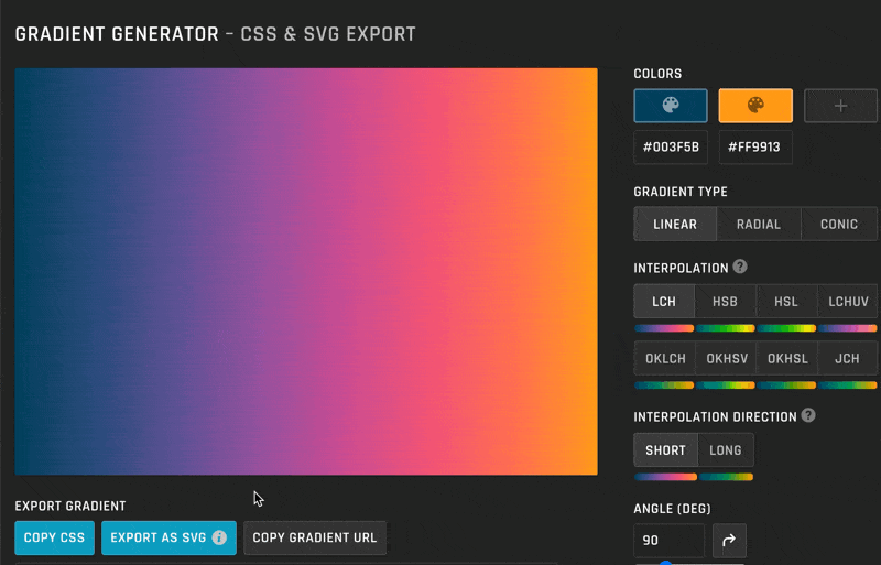 Easy CSS Gradient Generator Tool - Dễ dàng tạo ra những điểm nhấn trang trí tuyệt đẹp trên trang web của bạn với công cụ Easy CSS Gradient Generator. Không cần kỹ năng về lập trình, bạn có thể tạo ra đầy đủ gradient mượt mà và thú vị chỉ trong vài thao tác đơn giản.